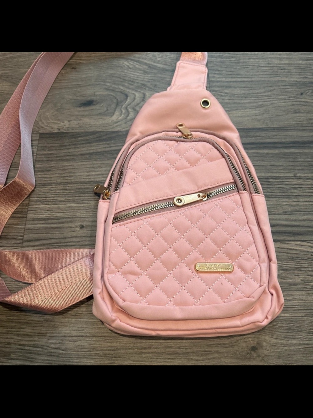 Quilted Pink Crossbody Sling Bag - Picture 2 of 5